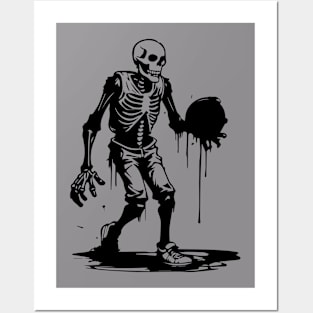 skeleton basketball player Posters and Art